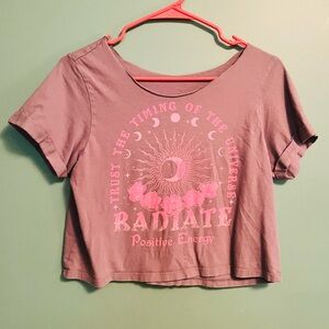 Radiate Positive Energy Graphic Crop Top - Pink